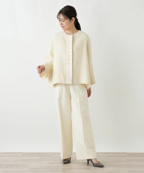Leilian / レリアン テーラードジャケット | ポンチョ風ノーカラージャケット | 詳細4