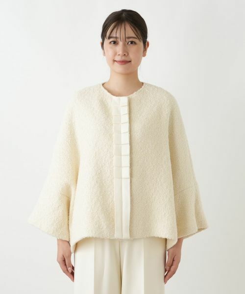 Leilian / レリアン テーラードジャケット | ポンチョ風ノーカラージャケット | 詳細7