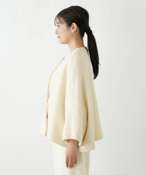 Leilian / レリアン テーラードジャケット | ポンチョ風ノーカラージャケット | 詳細8