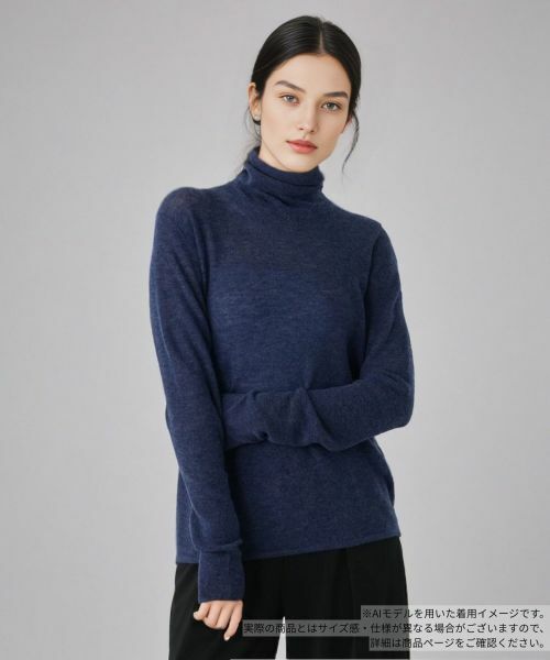 Leilian/レリアン タートルネックニット ネイビー 9(M)