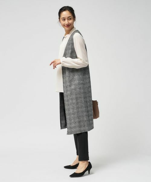 Leilian / レリアン ロング・マキシ丈ワンピース | チェック柄ジップジャンパースカート | 詳細10