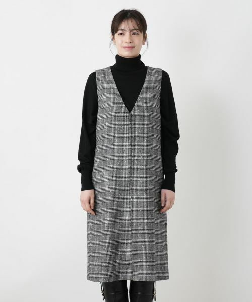 Leilian / レリアン ロング・マキシ丈ワンピース | チェック柄ジップジャンパースカート | 詳細21