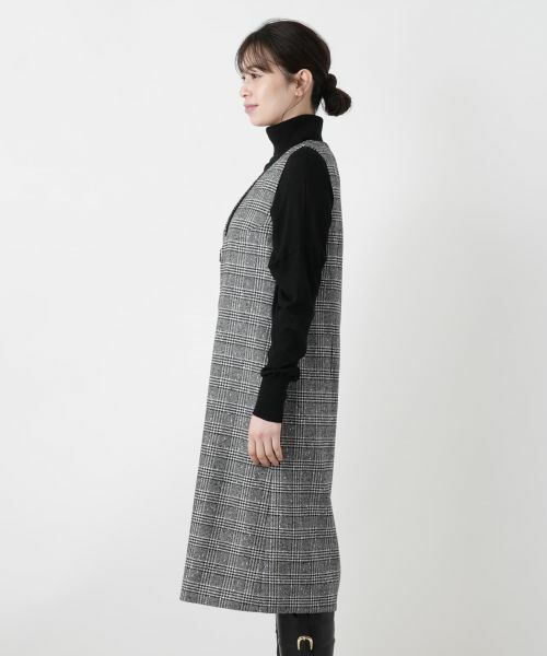 Leilian / レリアン ロング・マキシ丈ワンピース | チェック柄ジップジャンパースカート | 詳細22