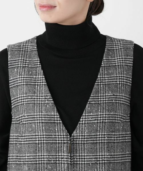 Leilian / レリアン ロング・マキシ丈ワンピース | チェック柄ジップジャンパースカート | 詳細24