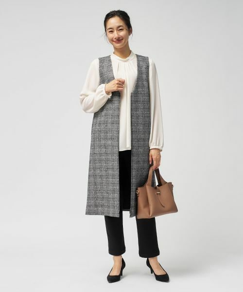 Leilian / レリアン ロング・マキシ丈ワンピース | チェック柄ジップジャンパースカート | 詳細6