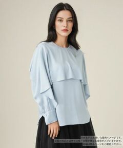 Leilian / レリアン シャツ・ブラウス | ケープ風ラッフルブラウス