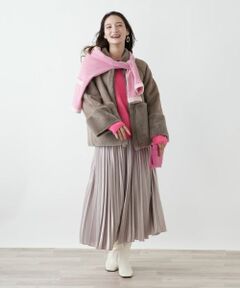 Leilian / レリアン テーラードジャケット | フェイクムートンショートジャケット【25年11月カタログ】