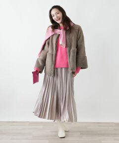 Leilian / レリアン ロング・マキシ丈スカート | ベロアプリーツスカート【25年11月カタログ】
