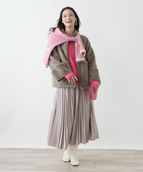 Leilian / レリアン ロング・マキシ丈スカート | ベロアプリーツスカート【25年11月カタログ】 | 詳細1