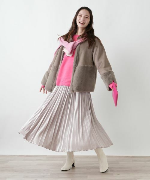 Leilian / レリアン ロング・マキシ丈スカート | ベロアプリーツスカート【25年11月カタログ】 | 詳細2