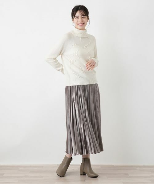 Leilian / レリアン ロング・マキシ丈スカート | ベロアプリーツスカート【25年11月カタログ】 | 詳細22