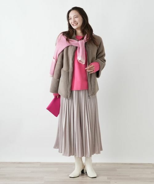 Leilian / レリアン ロング・マキシ丈スカート | ベロアプリーツスカート【25年11月カタログ】 | 詳細3