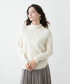 Leilian / レリアン ニット・セーター | ポップコーンタートルネックニットプルオーバー【FRANCO FERRARO for Leilian】【25年11月カタログ】