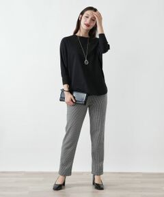 Leilian / レリアン その他パンツ | 【あったか素材】千鳥格子柄テーパードパンツ