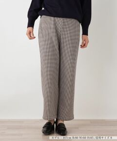 Leilian / レリアン その他パンツ | あったか千鳥格子セミワイドパンツ【25年11月カタログ】