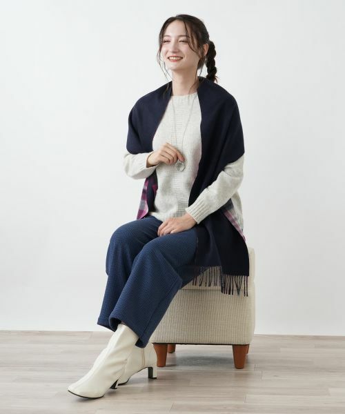 Leilian / レリアン その他パンツ | あったか千鳥格子セミワイドパンツ【25年11月カタログ】 | 詳細1