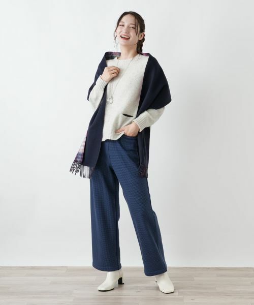 Leilian / レリアン その他パンツ | あったか千鳥格子セミワイドパンツ【25年11月カタログ】 | 詳細3