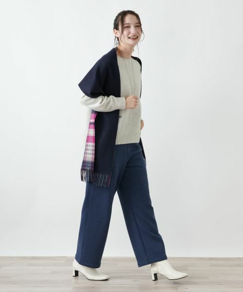 Leilian / レリアン その他パンツ | あったか千鳥格子セミワイドパンツ【25年11月カタログ】 | 詳細4