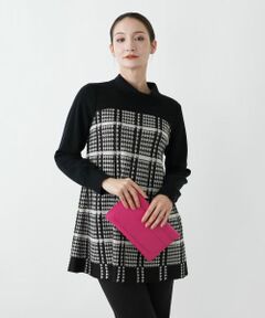 Leilian / レリアン ニット・セーター | 千鳥格子ニットチュニック【25年11月カタログ】