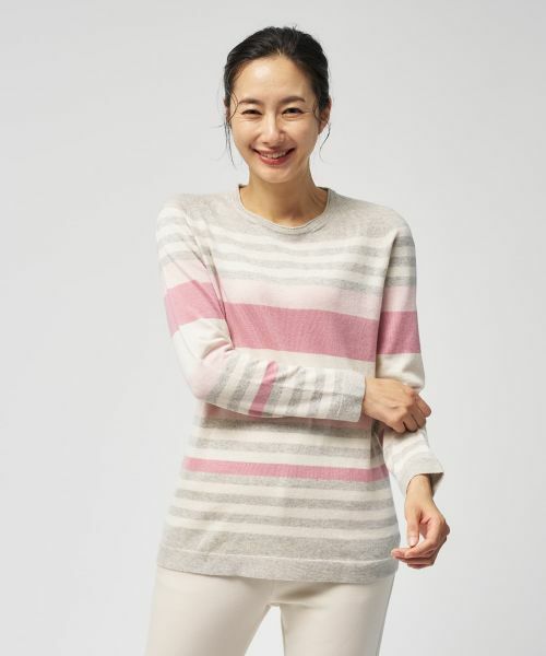 Leilian / レリアン ニット・セーター | マルチボーダークルーネックニット | 詳細1