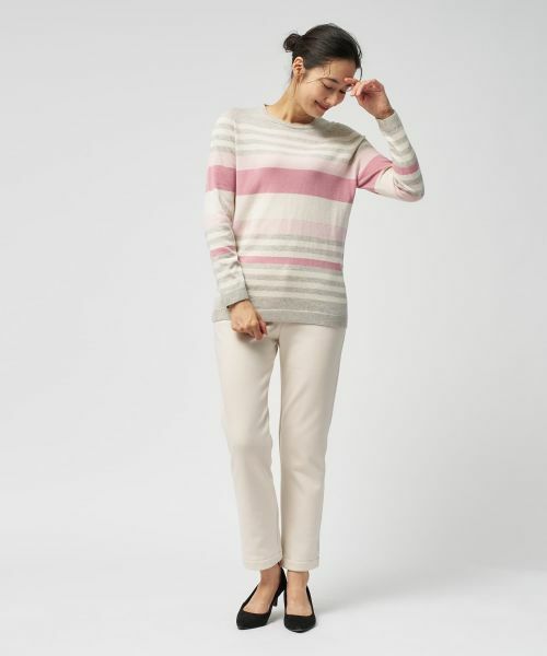 Leilian / レリアン ニット・セーター | マルチボーダークルーネックニット | 詳細13