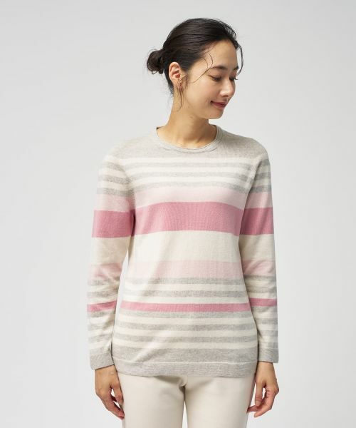 Leilian / レリアン ニット・セーター | マルチボーダークルーネックニット | 詳細3