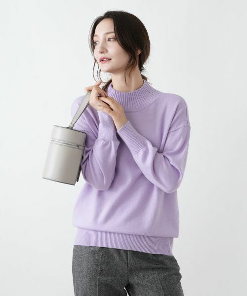 Leilian / レリアン ニット・セーター | ドロップショルダーハイネックニット(アメジスト)