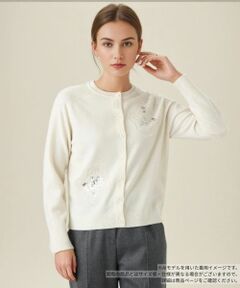 Leilian / レリアン カーディガン・ボレロ | チュールビジューニットカーディガン