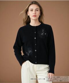 Leilian / レリアン カーディガン・ボレロ | チュールビジューニットカーディガン