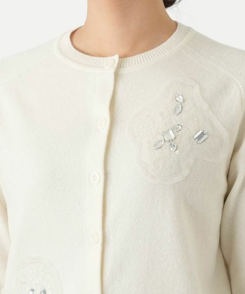 Leilian / レリアン カーディガン・ボレロ | チュールビジューニットカーディガン | 詳細13