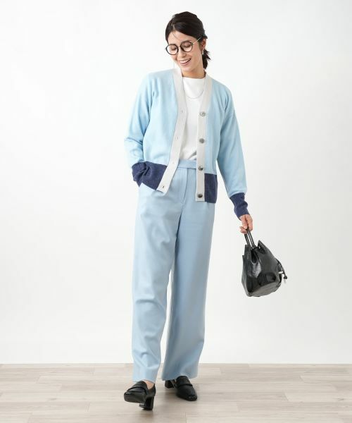 Leilian / レリアン カーディガン・ボレロ | カシミヤ配色カーディガン【Leilian WHITE LABEL】 | 詳細10