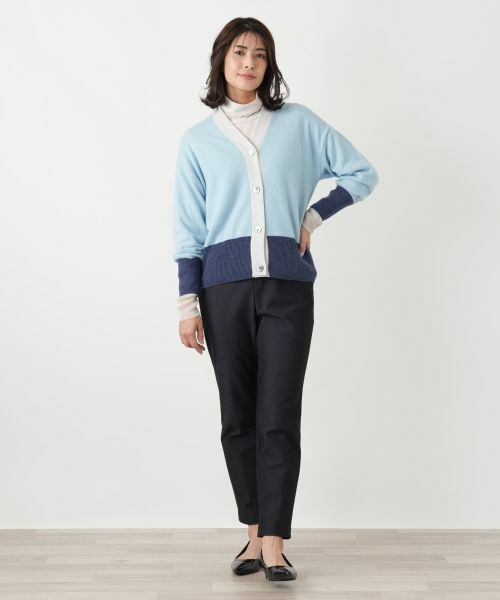 Leilian / レリアン カーディガン・ボレロ | カシミヤ配色カーディガン【Leilian WHITE LABEL】 | 詳細14