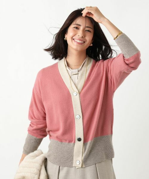 Leilian / レリアン カーディガン・ボレロ | カシミヤ配色カーディガン【Leilian WHITE LABEL】 | 詳細25
