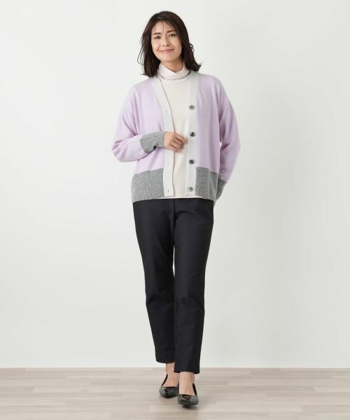 Leilian / レリアン カーディガン・ボレロ | カシミヤ配色カーディガン【Leilian WHITE LABEL】 | 詳細4