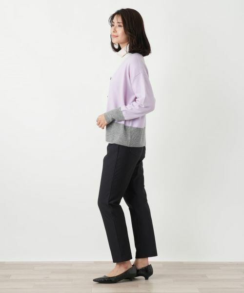 Leilian / レリアン カーディガン・ボレロ | カシミヤ配色カーディガン【Leilian WHITE LABEL】 | 詳細5