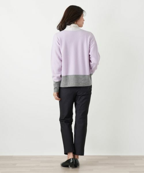 Leilian / レリアン カーディガン・ボレロ | カシミヤ配色カーディガン【Leilian WHITE LABEL】 | 詳細6