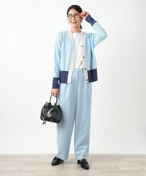 Leilian / レリアン カーディガン・ボレロ | カシミヤ配色カーディガン【Leilian WHITE LABEL】 | 詳細7