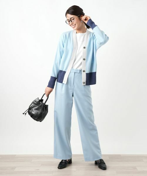 Leilian / レリアン カーディガン・ボレロ | カシミヤ配色カーディガン【Leilian WHITE LABEL】 | 詳細8