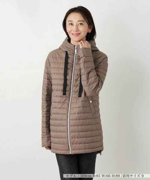 Leilian/レリアン キルティングフーデッドコート ブラウン系 9(M) Leilian/レリアン キルティングフーデッドコート ブラウン系 9(M)