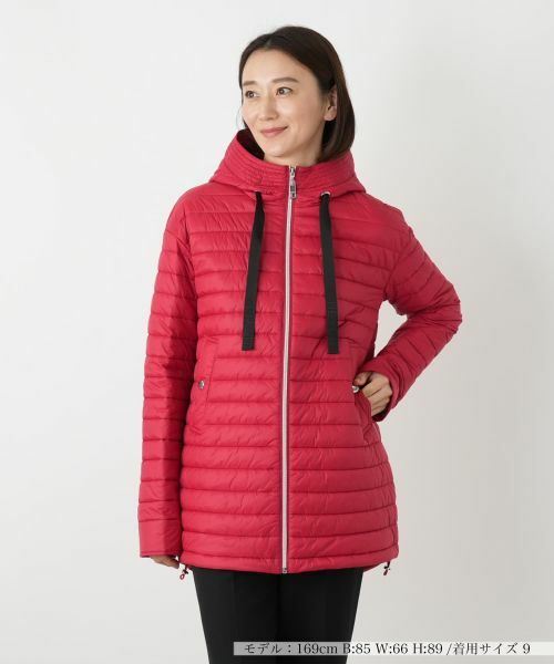 Leilian/レリアン キルティングフーデッドコート レッド系 9(M) Leilian/レリアン キルティングフーデッドコート レッド系 9(M)