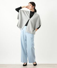 Leilian / レリアン テーラードジャケット | 幾何柄ニットケープ【Leilian WHITE LABEL】