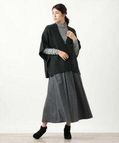 Leilian / レリアン テーラードジャケット | 幾何柄ニットケープ【Leilian WHITE LABEL】