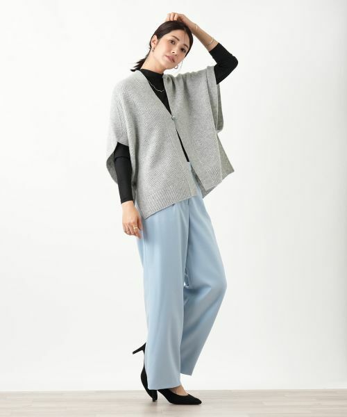 Leilian / レリアン テーラードジャケット | 幾何柄ニットケープ【Leilian WHITE LABEL】 | 詳細10