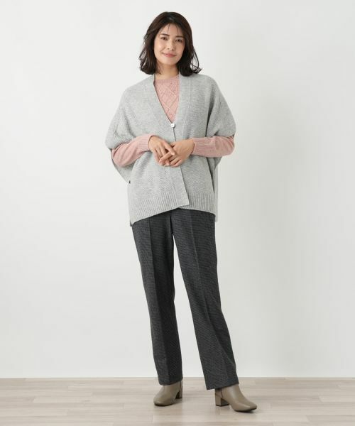 Leilian / レリアン テーラードジャケット | 幾何柄ニットケープ【Leilian WHITE LABEL】 | 詳細12