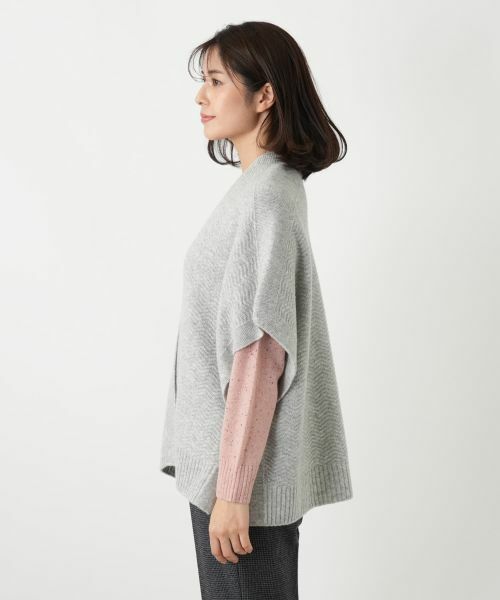 Leilian / レリアン テーラードジャケット | 幾何柄ニットケープ【Leilian WHITE LABEL】 | 詳細16