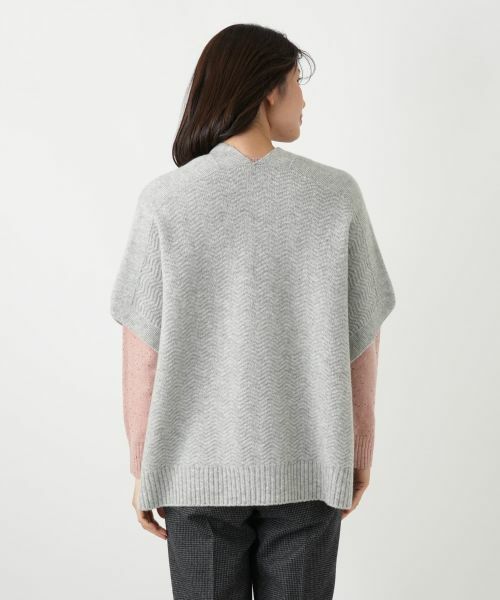 Leilian / レリアン テーラードジャケット | 幾何柄ニットケープ【Leilian WHITE LABEL】 | 詳細17