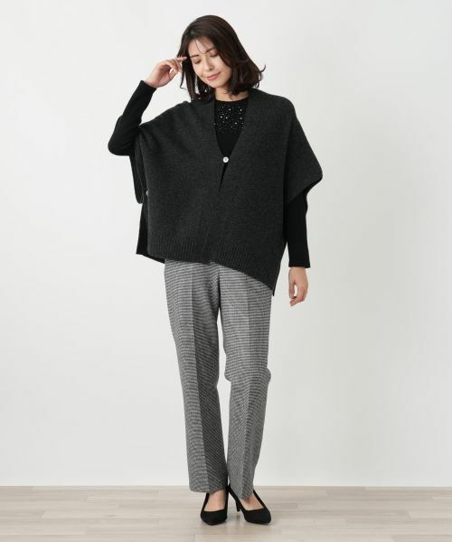 Leilian / レリアン テーラードジャケット | 幾何柄ニットケープ【Leilian WHITE LABEL】 | 詳細5