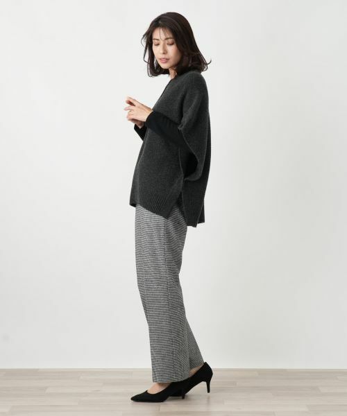 Leilian / レリアン テーラードジャケット | 幾何柄ニットケープ【Leilian WHITE LABEL】 | 詳細6