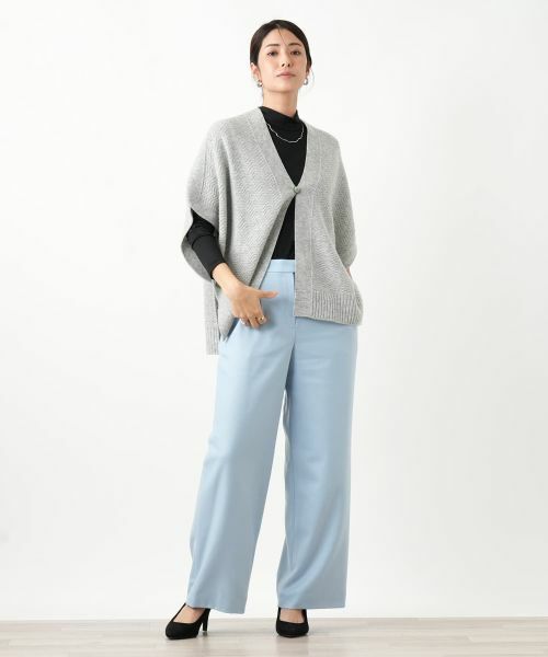 Leilian / レリアン テーラードジャケット | 幾何柄ニットケープ【Leilian WHITE LABEL】 | 詳細8