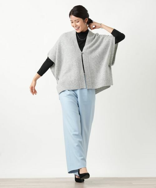 Leilian / レリアン テーラードジャケット | 幾何柄ニットケープ【Leilian WHITE LABEL】 | 詳細9